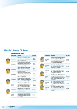 Fibrelite&trade; Remote Fill Sumps