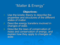 Matter and Energy Notes