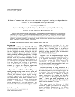 Effects of ammonium sulphate concentration on growth and glycerol