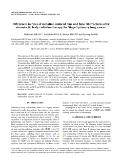 Differences in rates of radiation-induced true and false rib fractures