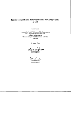 Ignoble Savage: Lester Ballard of Cormac McCarthy`s Child of God