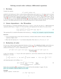 Solving second order ordinary differential equations 1 Revision 2