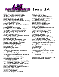 Neon Nation Song List - Stage One Promotions