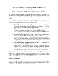 American Religious Landscape and the 2004 Presidential Vote