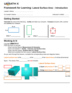 Framework for Learning: Lateral Surface Area &ndash; Introduction Getting