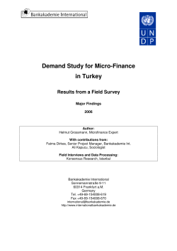 Demand Study for Micro-Finance in Turkey
