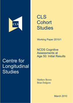 NCDS Cognitive Assessments at Age 50