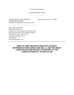 BRIEF OF AMICI MICHIGAN SENATOR COLBECK