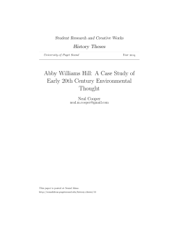 Abby Williams Hill: A Case Study of Early 20th