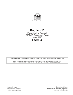 English 12 Form A - Province of British Columbia