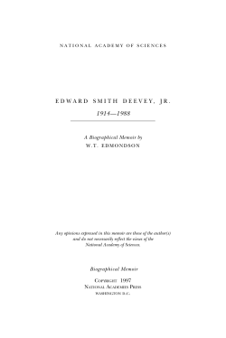 Edward Deevey - National Academy of Sciences