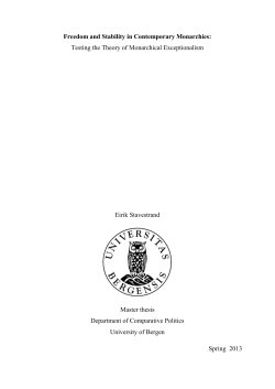 Freedom and Stability in Contemporary Monarchies - BORA