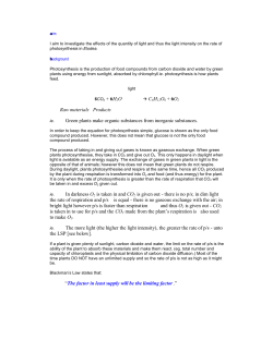 6CO2 + 6 + 6 Raw materials Products Green plants make organic