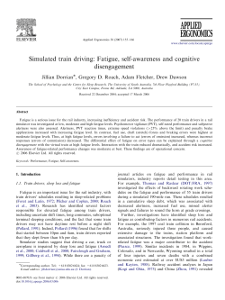 Simulated train driving: Fatigue, self