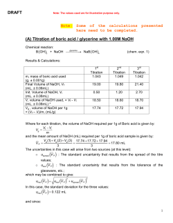 Example - Calculations for Practical No. 7