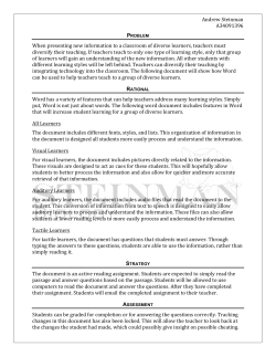 Steinman - Educational Application of Word