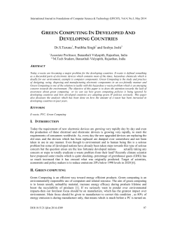 GREEN COMPUTING IN DEVELOPED AND DEVELOPING