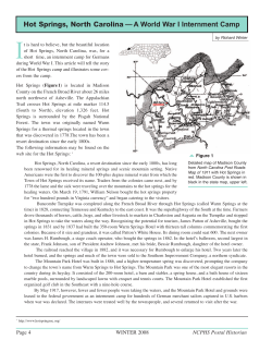 Hot Springs, North Carolina &mdash;A World War I Internment Camp
