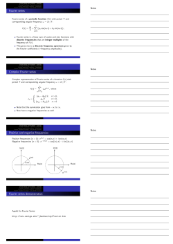 Fourier series Complex Fourier series Positive and negative