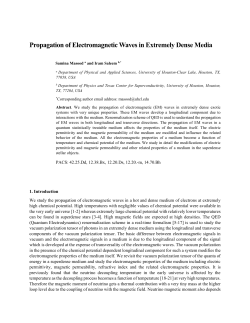 Propagation of Electromagnetic Waves in