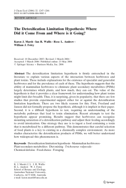 The Detoxification Limitation Hypothesis: Where Did it Come
