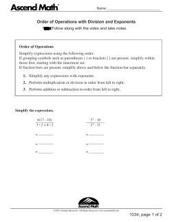 1034, page 1 of 2 Order of Operations with Division