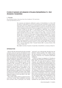 A review of synonyms and subspecies in the genus