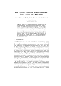 Key Exchange Protocols: Security Definition, Proof Method and