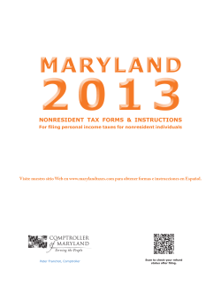 Nonresident - Maryland Tax Forms and Instructions