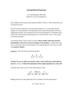Solving Rational Equations