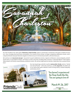 Our 2017 Southern tour starts off in Charleston, South Carolina