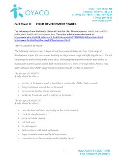 Fact Sheet 8: CHILD DEVELOPMENT STAGES