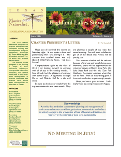 Highland Lakes Steward - Texas Master Naturalist