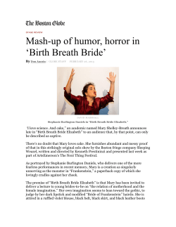 Mash-up of humor, horror in `Birth Breath Bride`