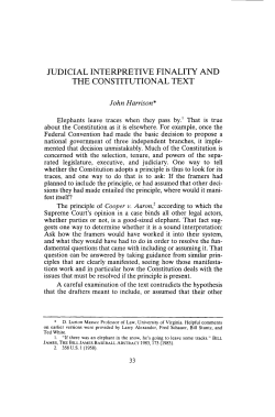 JUDICIAL INTERPRETIVE FINALITY AND THE CONSTITUTIONAL