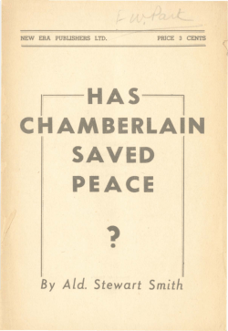 HAS CHAMBERLAIN SAVED PEACE