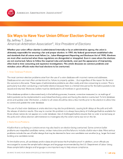 Six Ways to Have Your Union Officer Election Overturned
