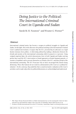 Doing Justice to the Political: The International Criminal Court
