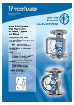 Metal Tube Variable Area Flowmeters for Gases, Liquids and Steam