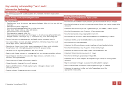 Key Learning in Computing: Years 1 and 2 Information Technology