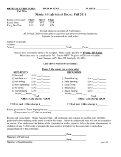 District 6 High School Rodeo, Fall 2016