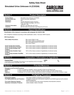 Safety Data Sheet Simulated Urine Unknown A (C33324)