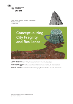 Conceptualizing City Fragility and Resilience