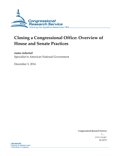 Closing a Congressional Office: Overview of House and Senate