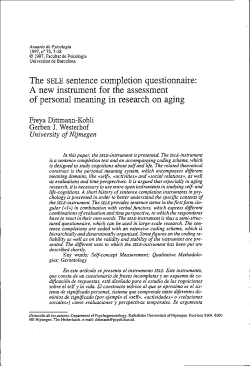 The SELE sentence completion questionnaire: A new