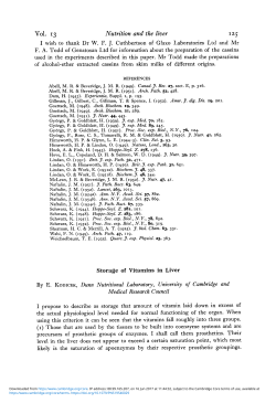 Storage of Vitamins in Liver
