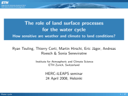 The role of land surface processes for the water cycle