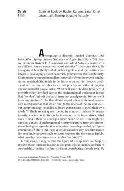 Spinster Ecology: Rachel Carson, Sarah Orne Jewett, and