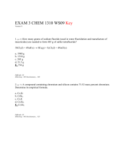 EXAM 3 CHEM 1310 WS09 Key