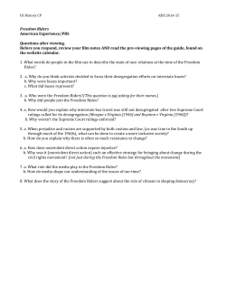 Freedom Riders American Experience/PBS Questions after viewing
